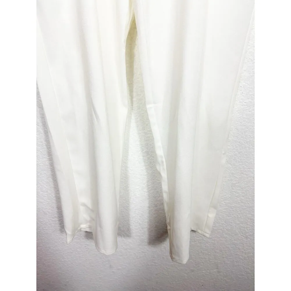 Sabo Skirt White Jumpsuit Size XS Short Sleeve Cut Out Back Bridal Lightweight - Image 11