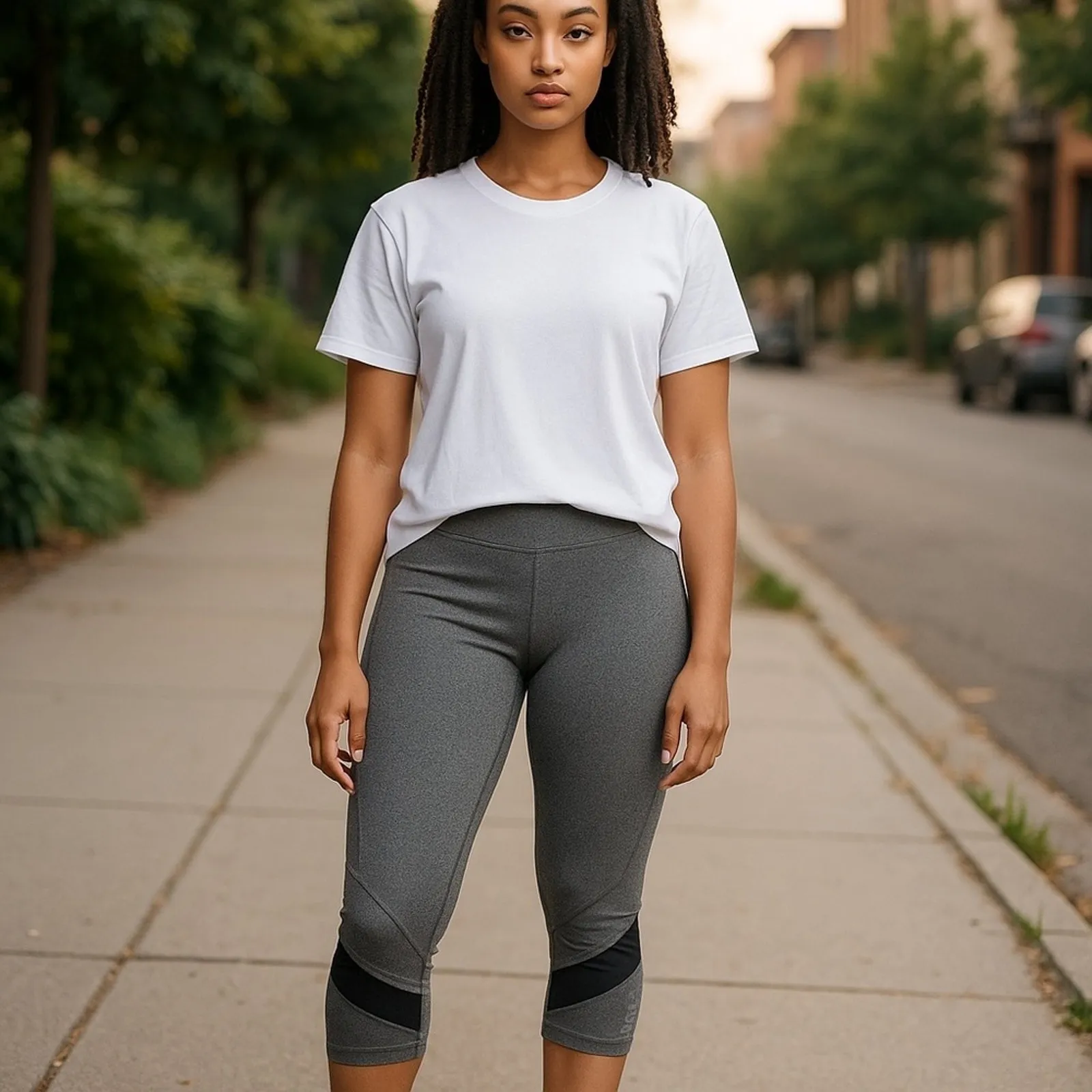 Reebok Grey Capri Running Tights Small | Cropped Athletic Leggings Activewear - Image 9