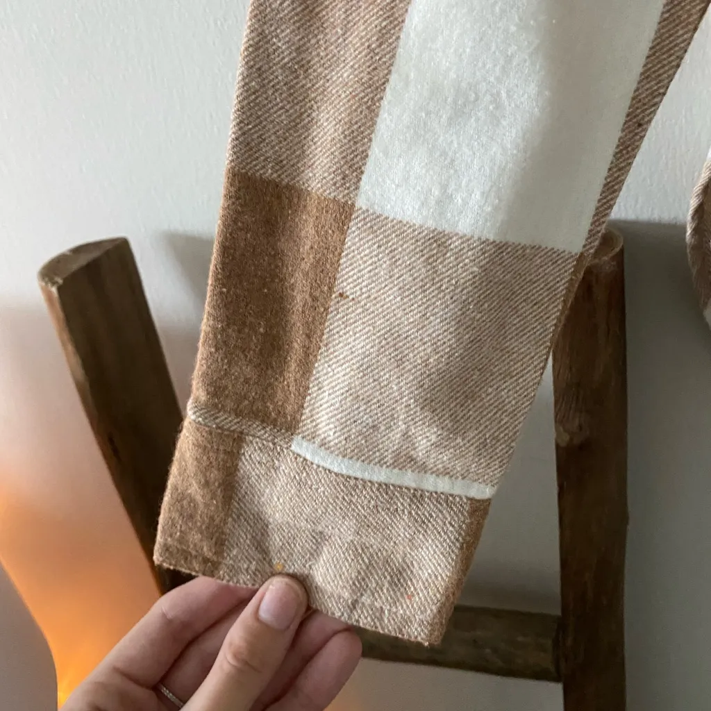 NWOT Panache Apparel Brown White Plaid Cabincore 100% Cotton Button Down Size S - Image 5