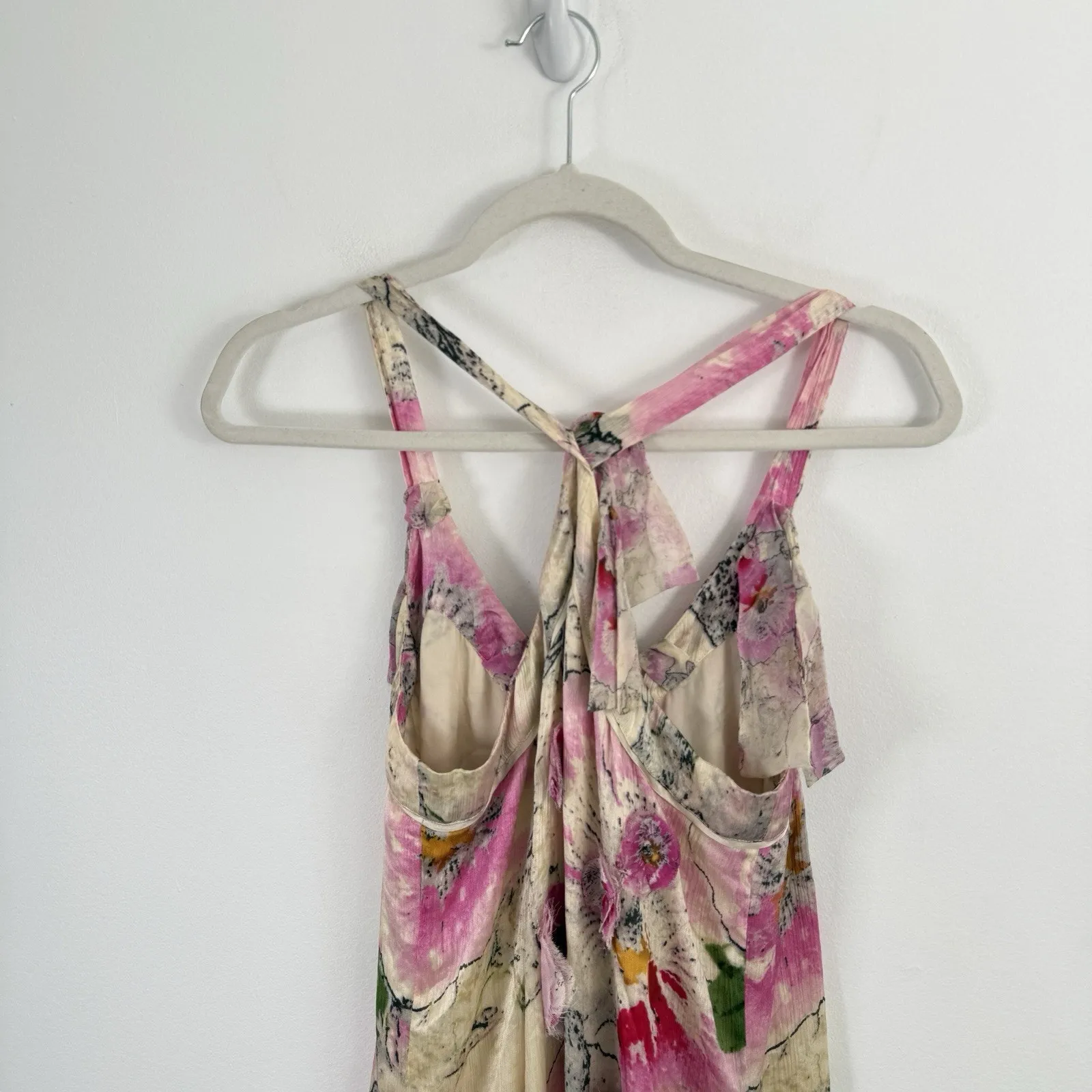 Diane von Furstenberg 100% Silk Floral Y2K Dress Fairy Whimsical Womens 8 - Image 8