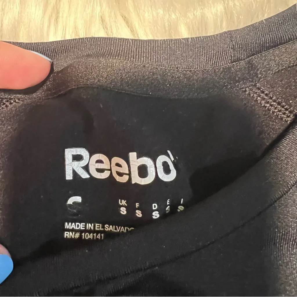 Reebok Base Layer Long Sleeve Top Black Fleece Lined S - Image 11