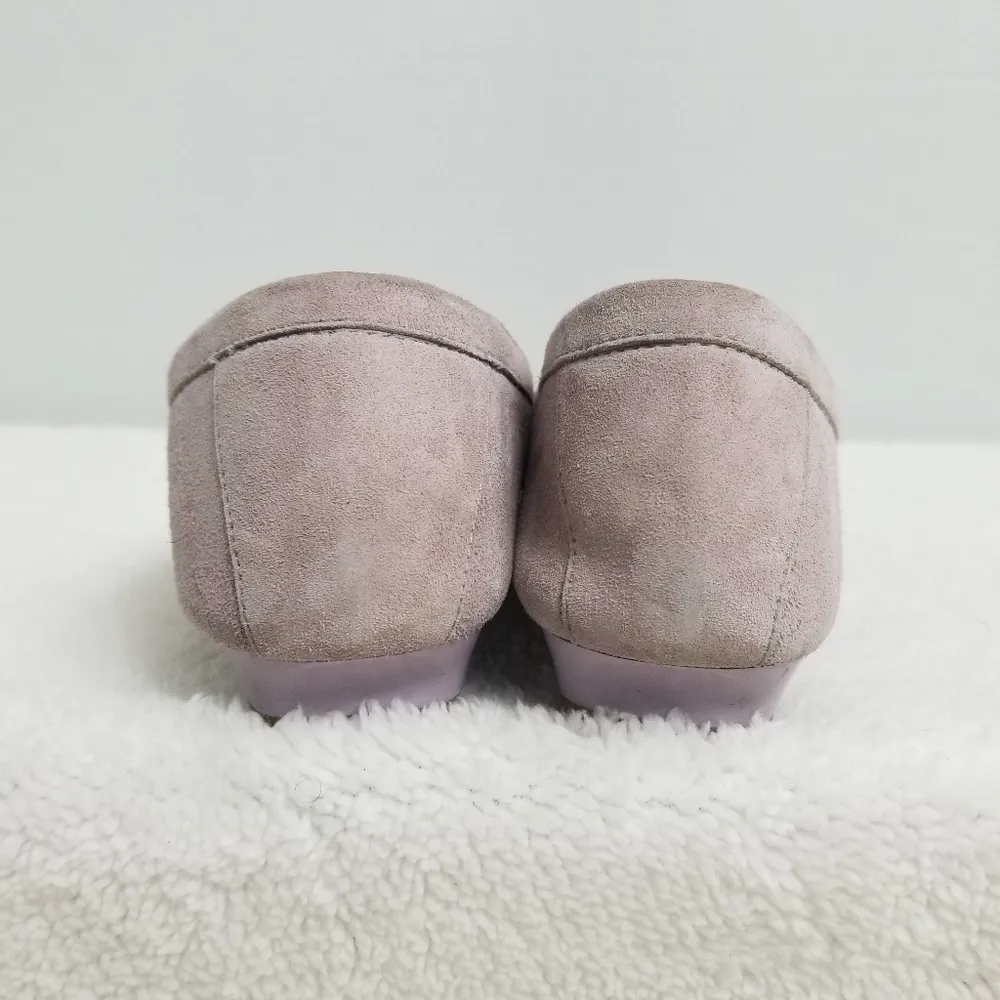 Via Spiga Suede Loafer Kitten heel with sequin toe Purple Size 8 - Image 5