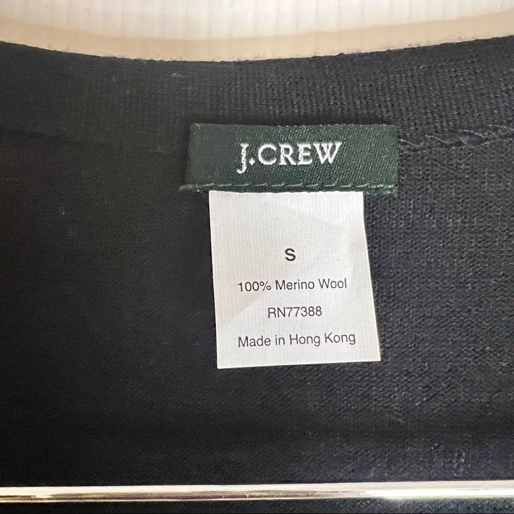 J.Crew 100% Merino‎ Wool Flattering Top. Size Small Black Office Career Wear - Image 4