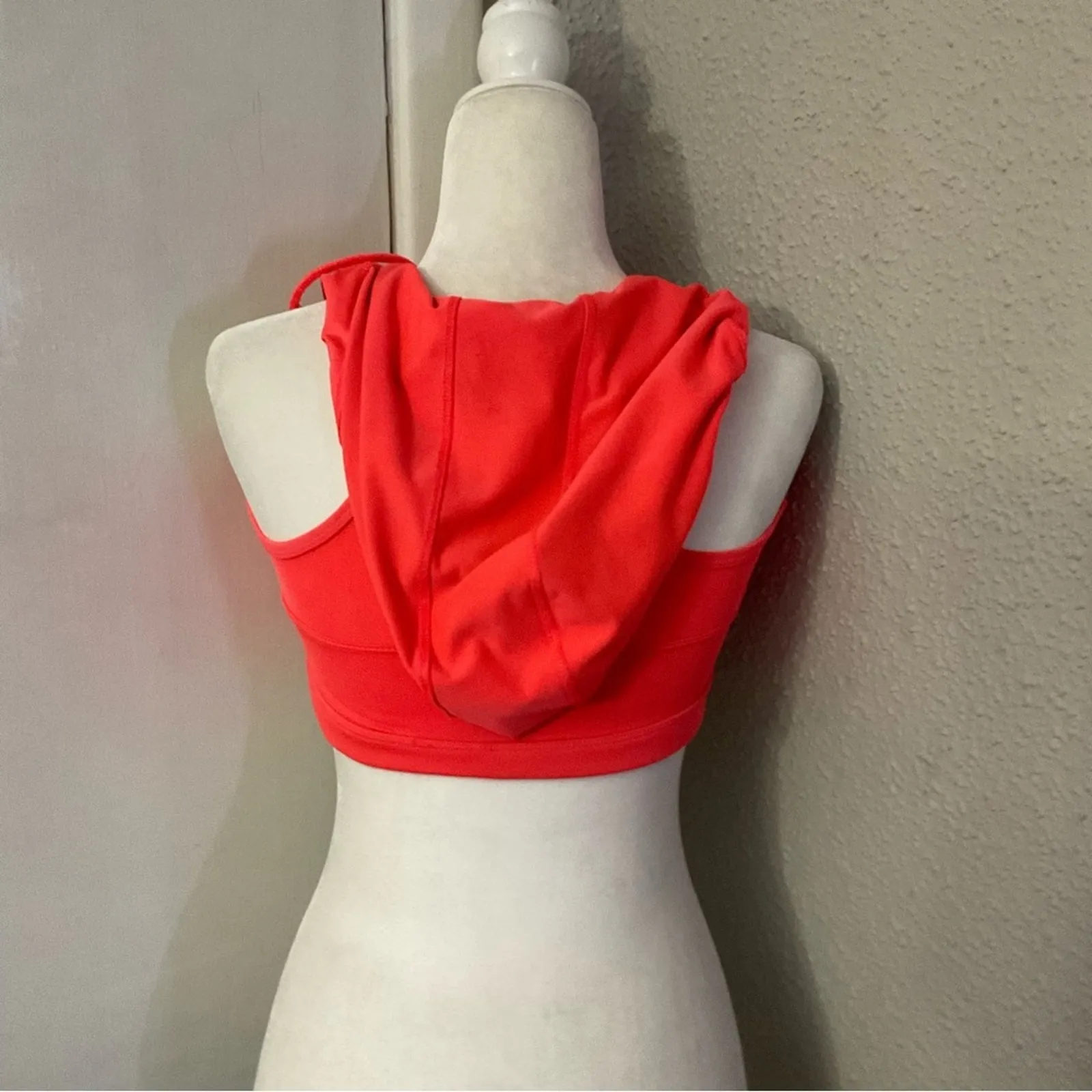 Forever 21 Cropped Drawstring Vest Hoodie  XS Flaws Dopamine Coconut Girl Skater - Image 2