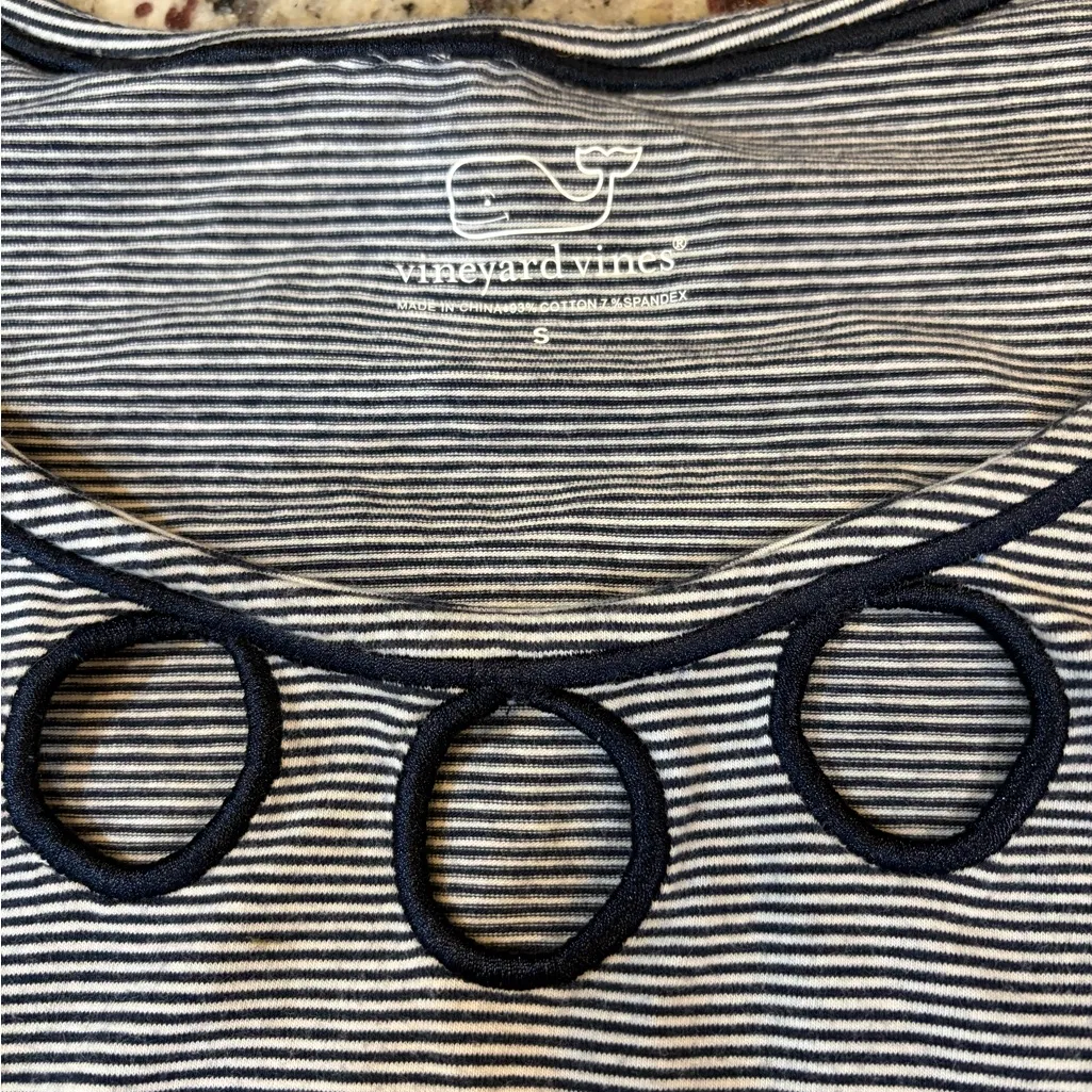 Vineyard Vines Navy Striped Mini Dress - Image 4