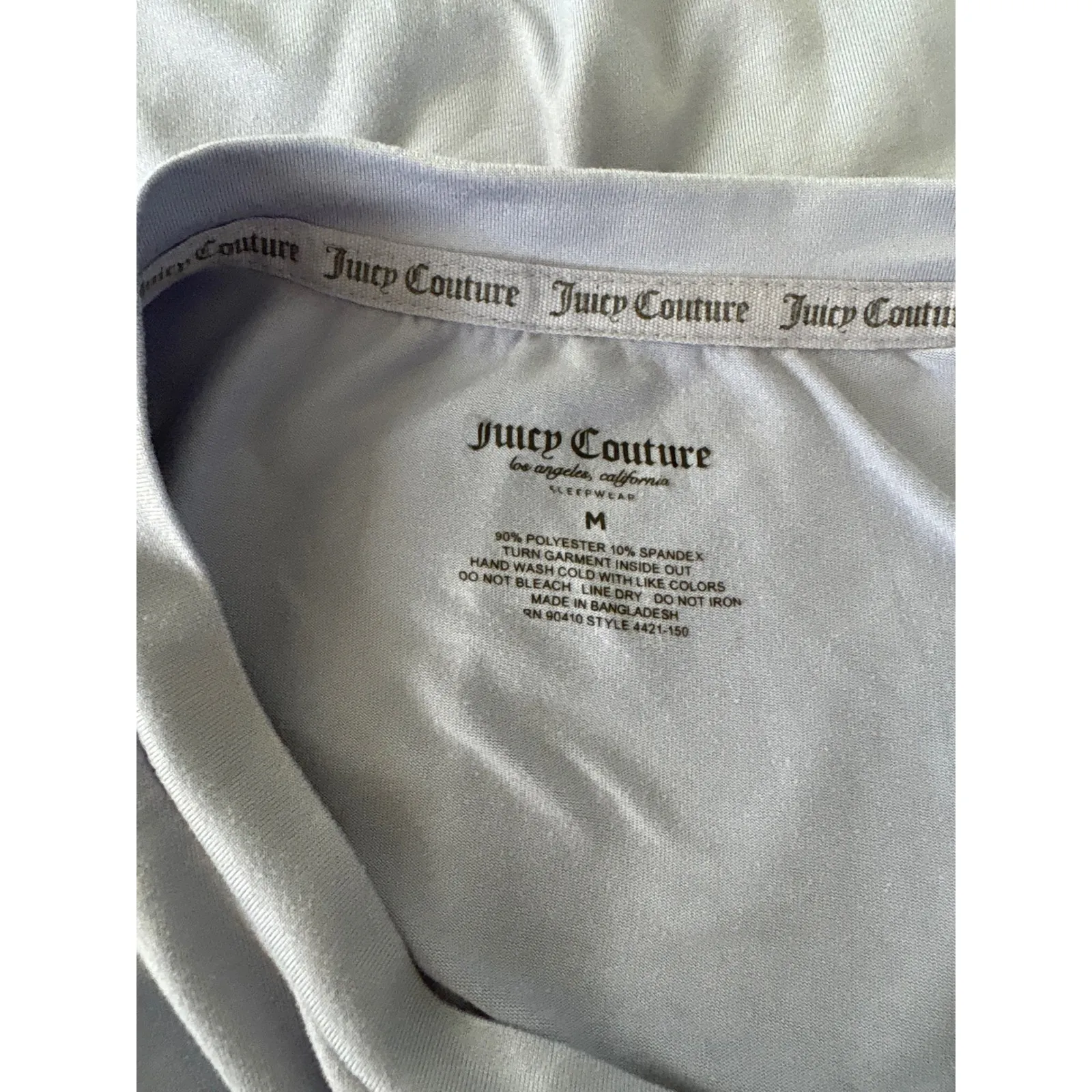 Juicy Couture Sleepwear Rhinestone Logo‎ Short Sleeve T-Shirt nightgown medium - Image 4