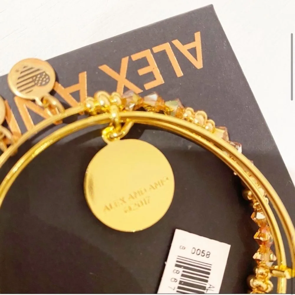 Alex and Ani Godspeed Art Infusion Crescent Moon, Feathers and Beads Bangle Set - Image 4