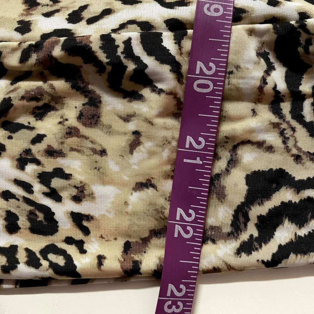 Vtg Y2K Essentials by Milano Tan/Black Leopard Print Off - Image 8