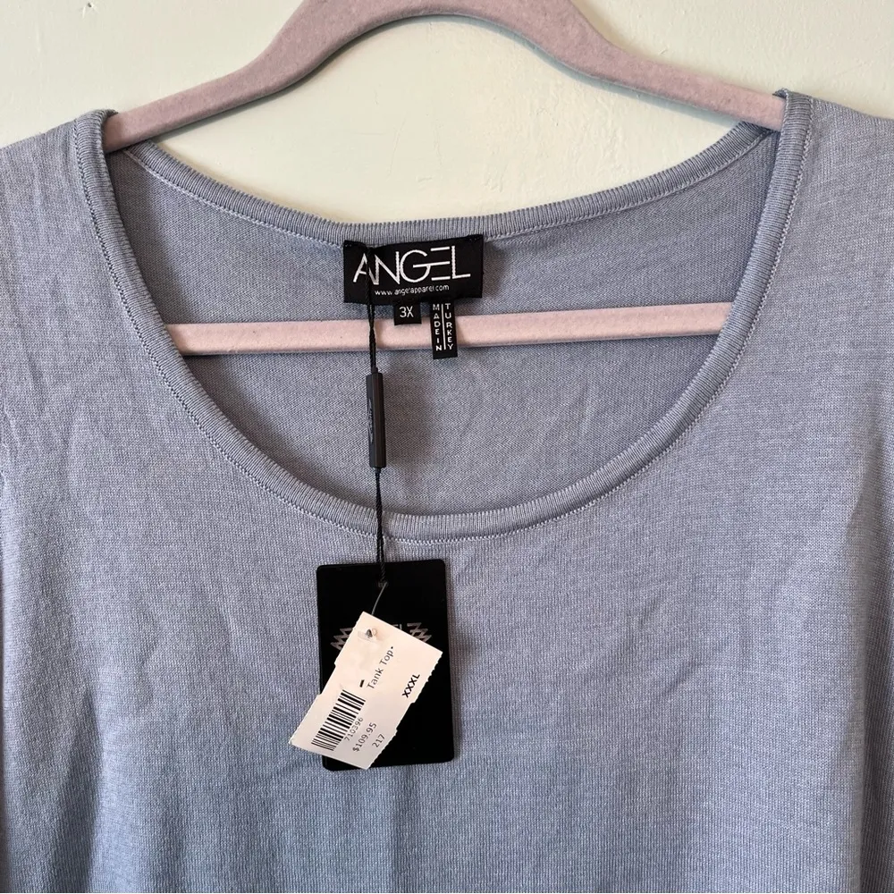 Angel Apparel Tank Top Denim Blue Knit Scoop Neck Sleeveless Top Sz 3X NWT - Image 4