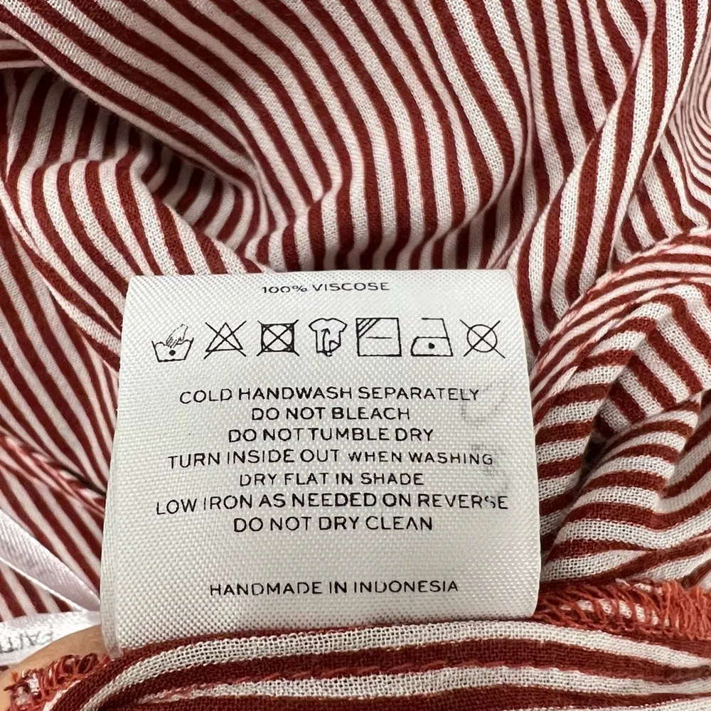 Faithfull The Brand Halter Mirror Door Striped Maxi Dress Slit Sides Size 6 - Image 22