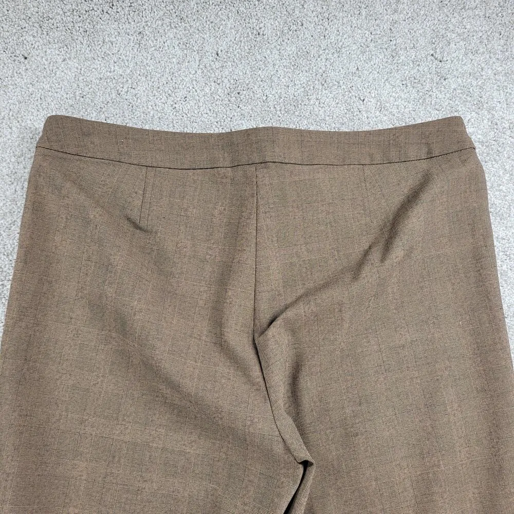 Talbots Womens Trousers 12 Brown Plaid Straight Leg Stretch Office Dress Attire - Image 5