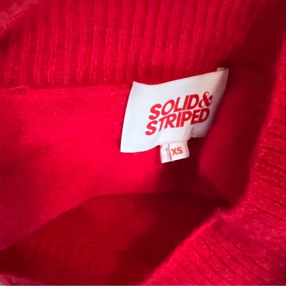 Solid & Striped 100% Cashmere Red Oversized Crewneck Sweater XS - Image 8