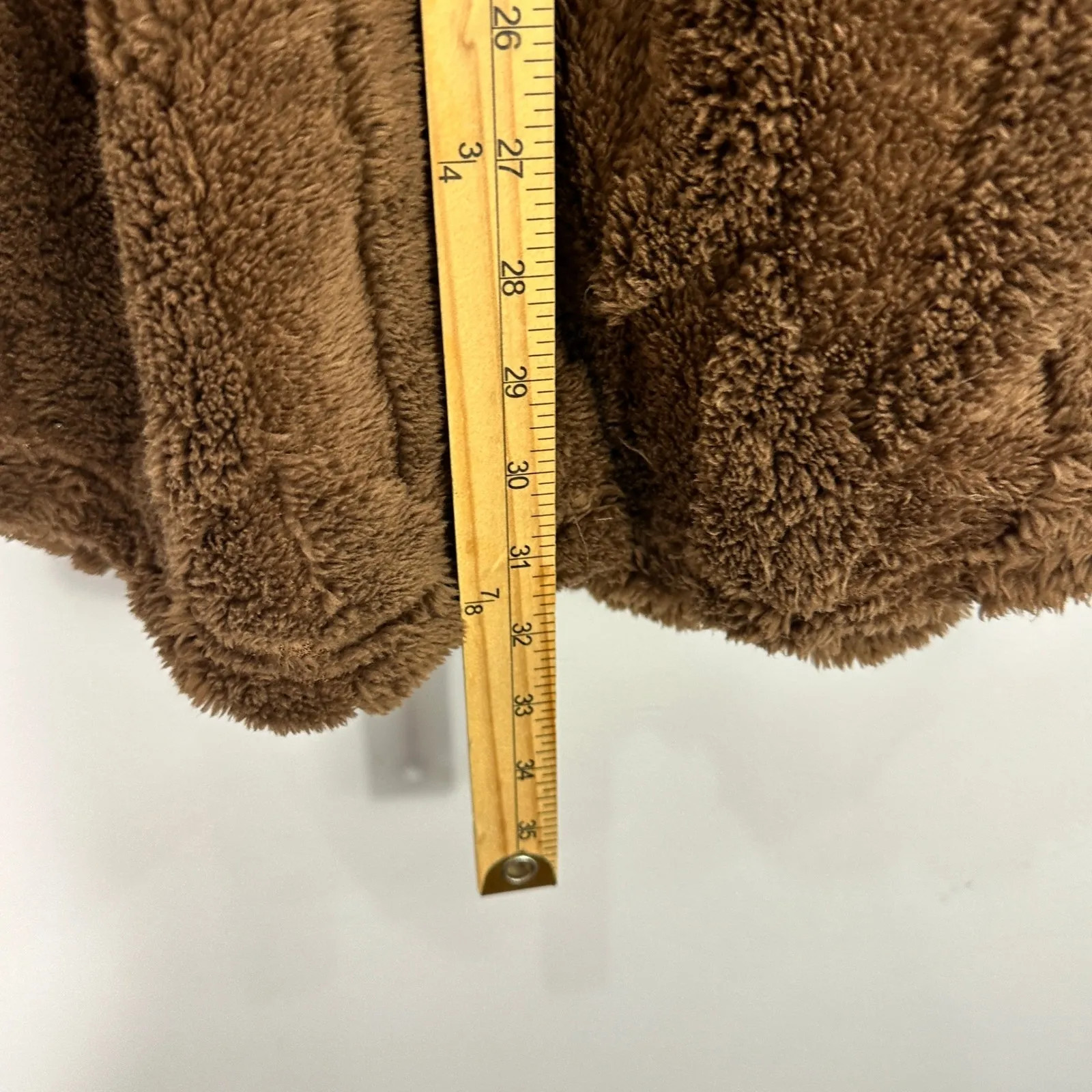 Como Blue Teddy Fleece Jacket Large Brown Cozy Earthy Granola Oversized NWT - Image 5