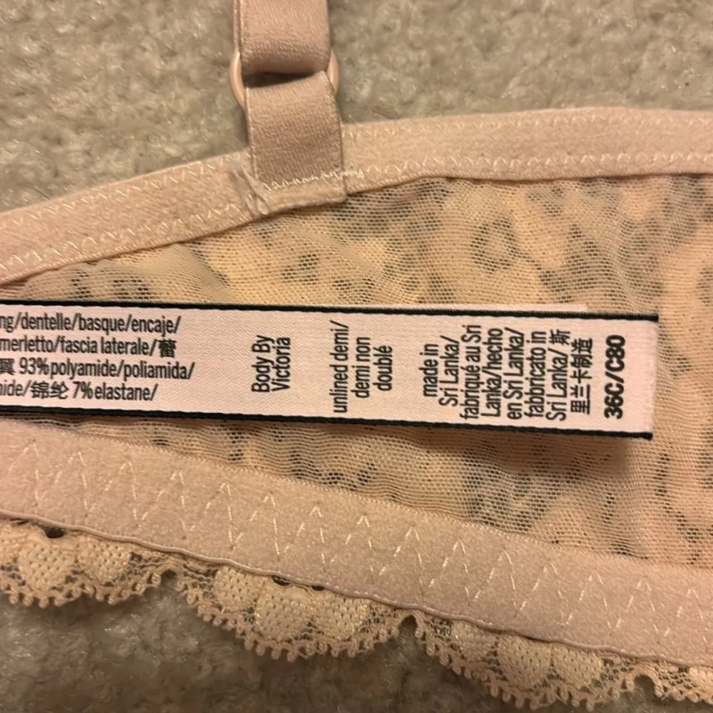 Victoria’s Secret Body by Victoria lace unlined demi 36C bra in beige - Image 6