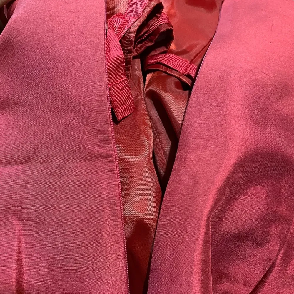 Kay Unger Womens Dress Red 100% Silk Strapless Lace Trim Cocktail Wedding 12 - Image 9