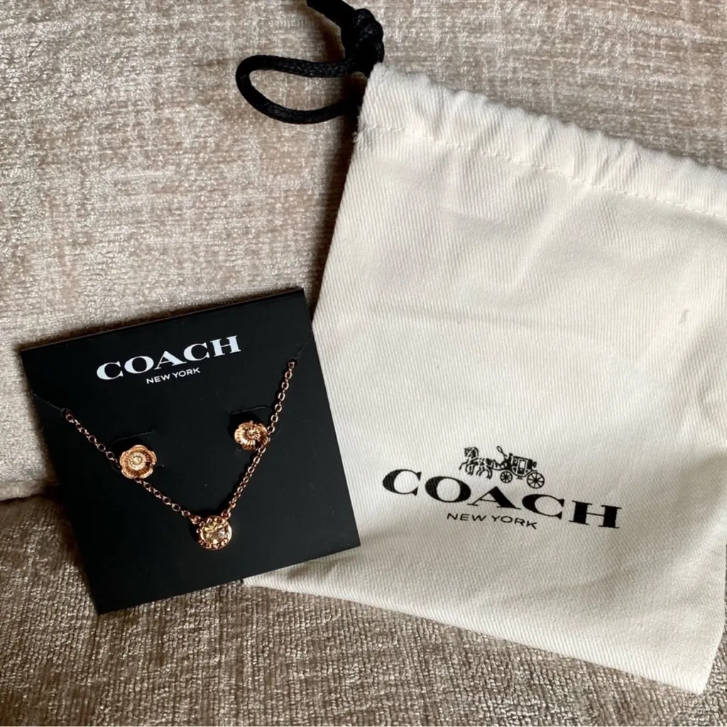 Coach Open Circle Necklace and Stud Earring Set - Image 14