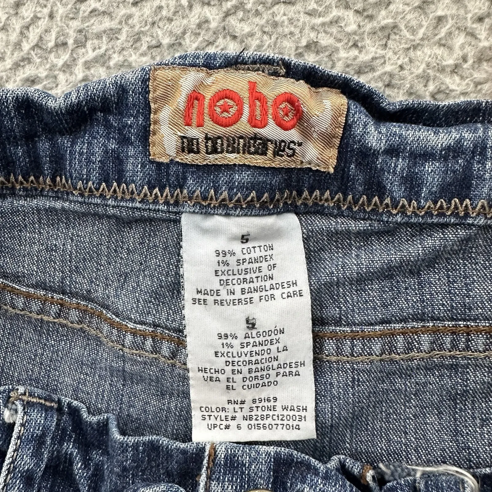 Y2K Early 2000 Nobo No Boundaries Low Rise Denim Jean Shorts Festival Junior's 5 Blue Size undefined - Image 3