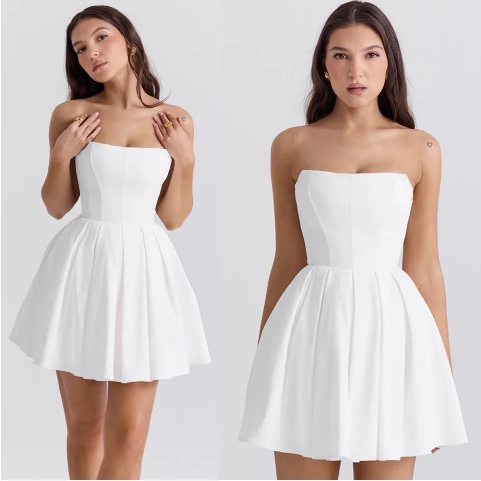 House of CB Emmanuela‎ White Strapless Pleated Mini Dress NWOT size XL - Image 12