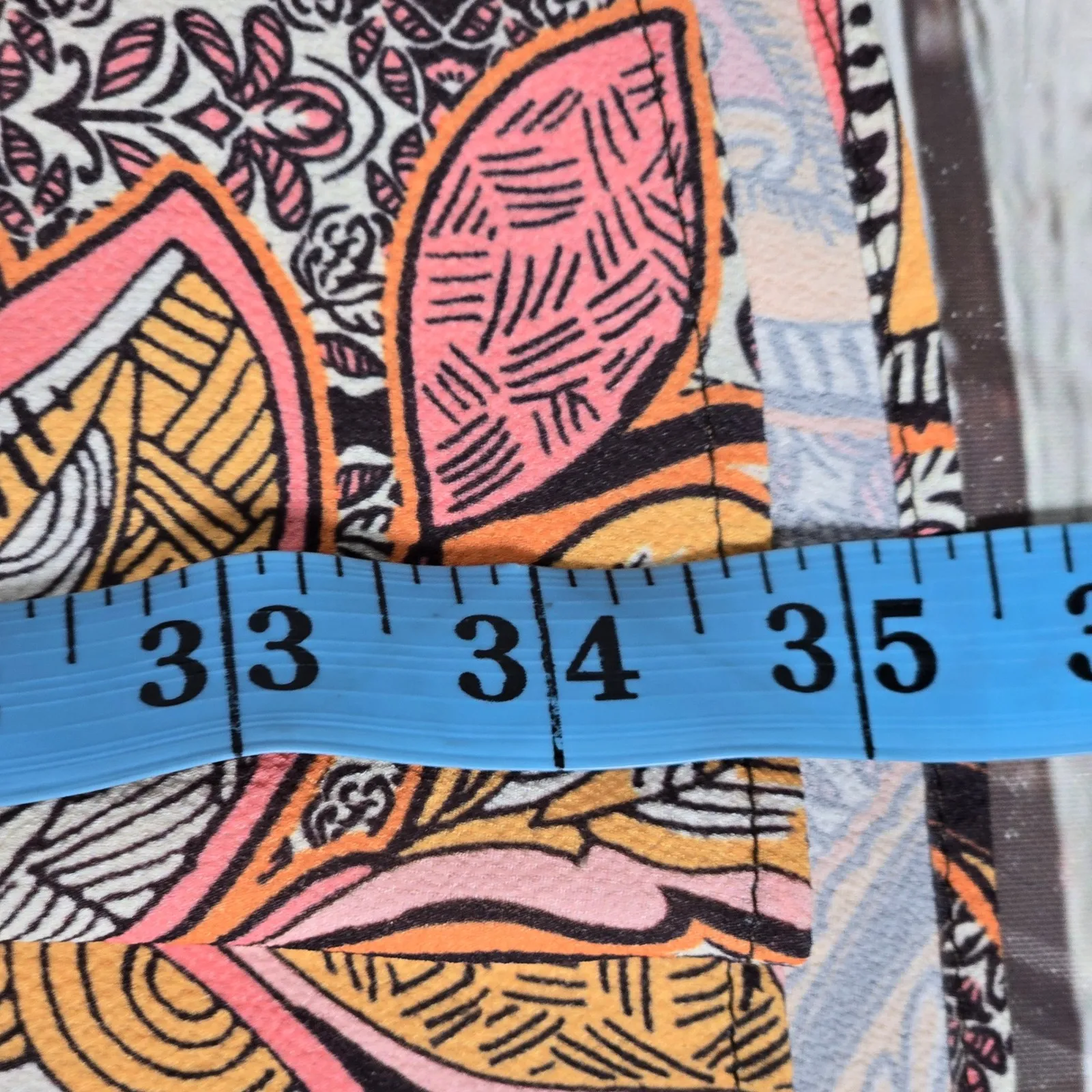 MNG Casual Dress Women's Small Orange‎ Pink Paisley Print Long Sleeve Mini 4 - Image 6