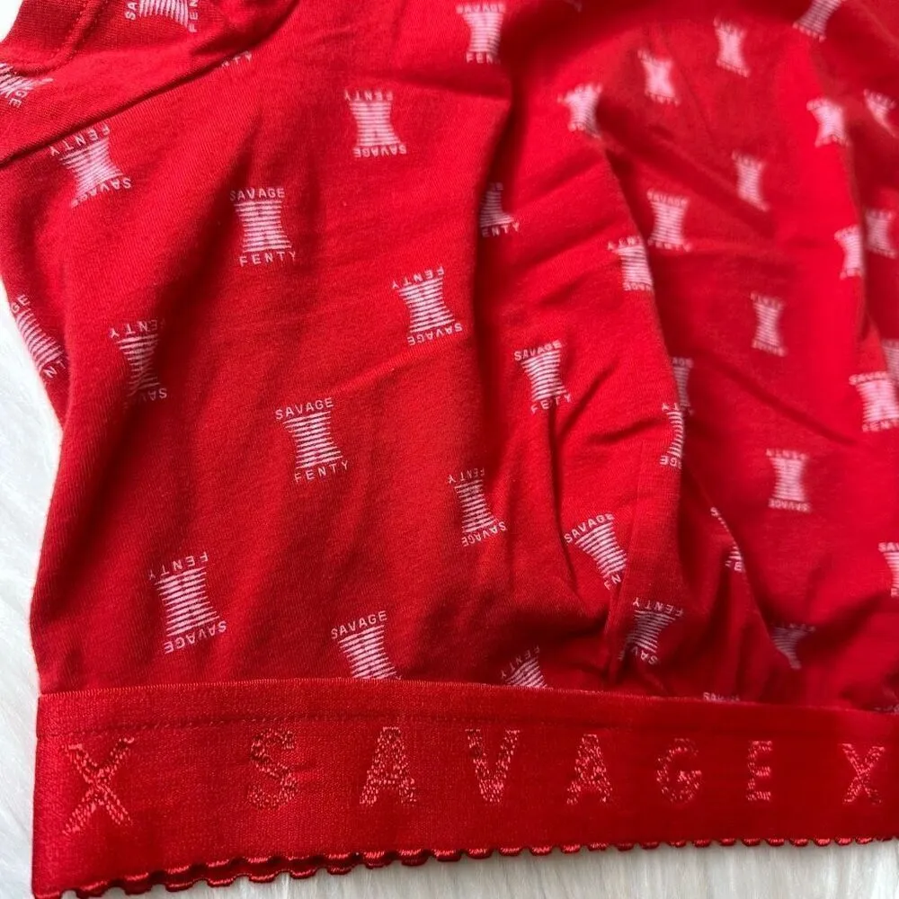 SAVAGE X COTTON JERSEY CROP TEE GOJI BERRY RED X PRINT Size 2X - Image 12