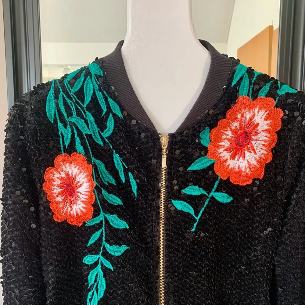 Gianni Bini Black Sequins Jacket - Image 2