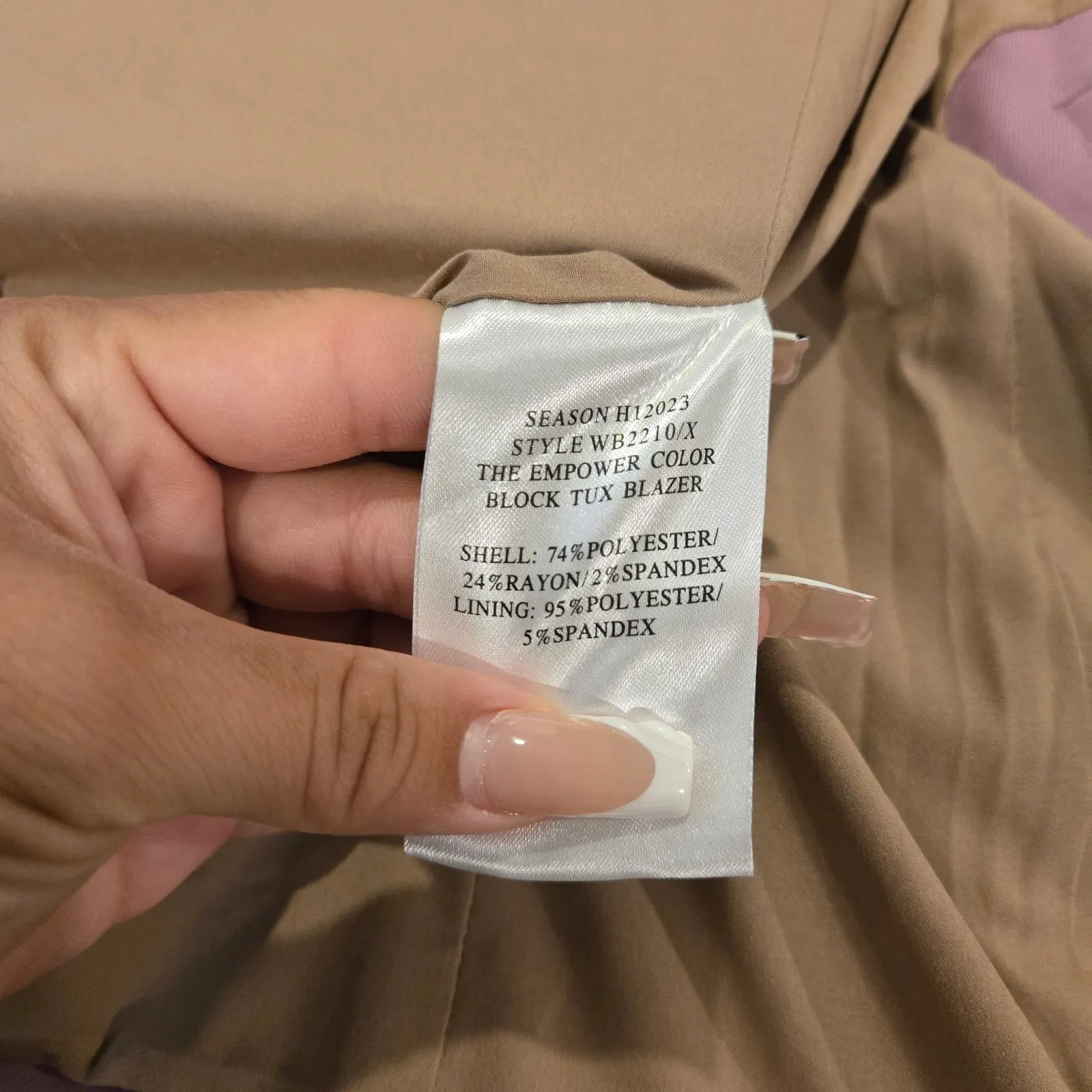 Wildfang The Empower Colorblock Tux Blazer Mauve/Black Size: S Purple - Image 10