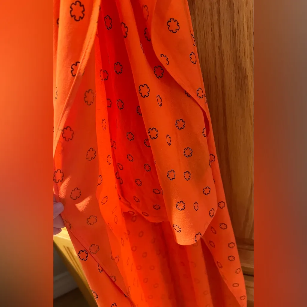 Urban‎ Outfitters Ooh La La Orange Red Rouge Side-Slit Romper Overlay Maxi Dress - Image 10