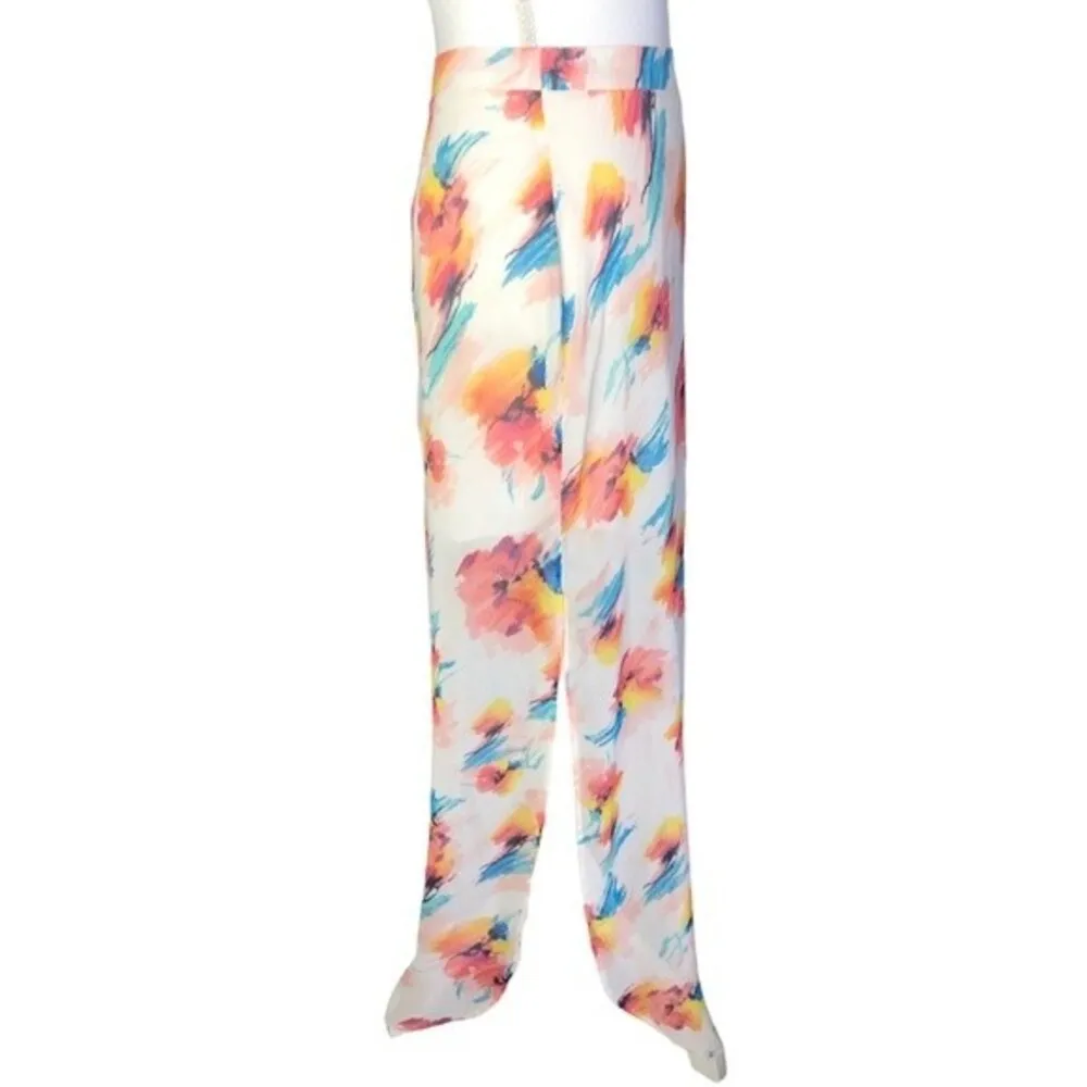 Lush Tie-Dye Paint Splatter Side Slit Sheer Maxi Skirt - Image 2