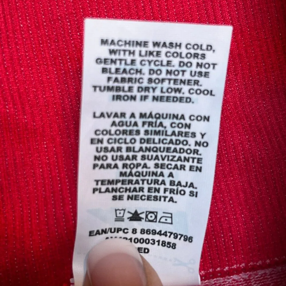 Avia Fair Isle Red Seamless Leggings SZ L 12/14 Cabin Activewear Winter Skiing - Image 5