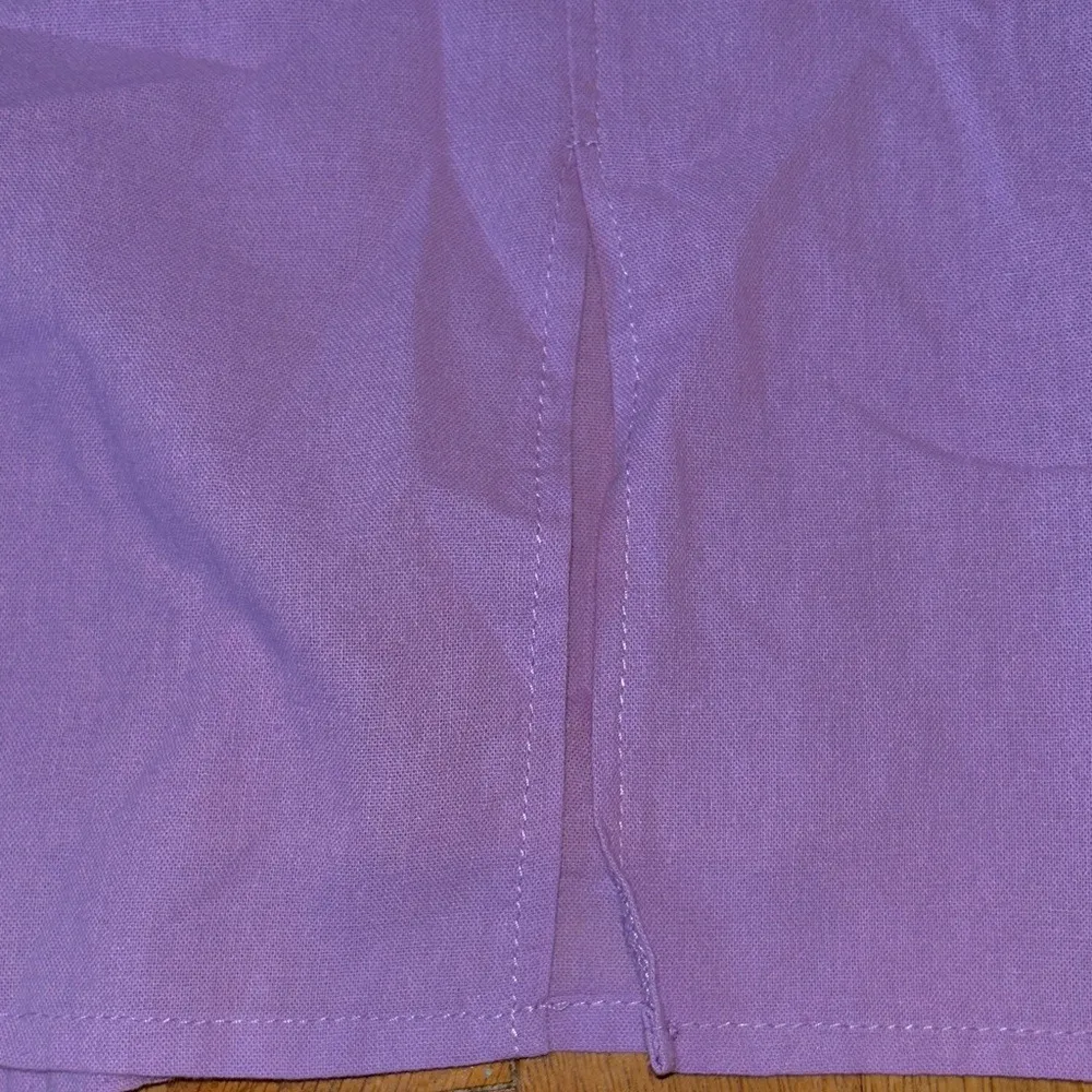 Lavender Embroidered Linen/Cotton Shirt Women's Top‎ *flaw XL White - Image 3