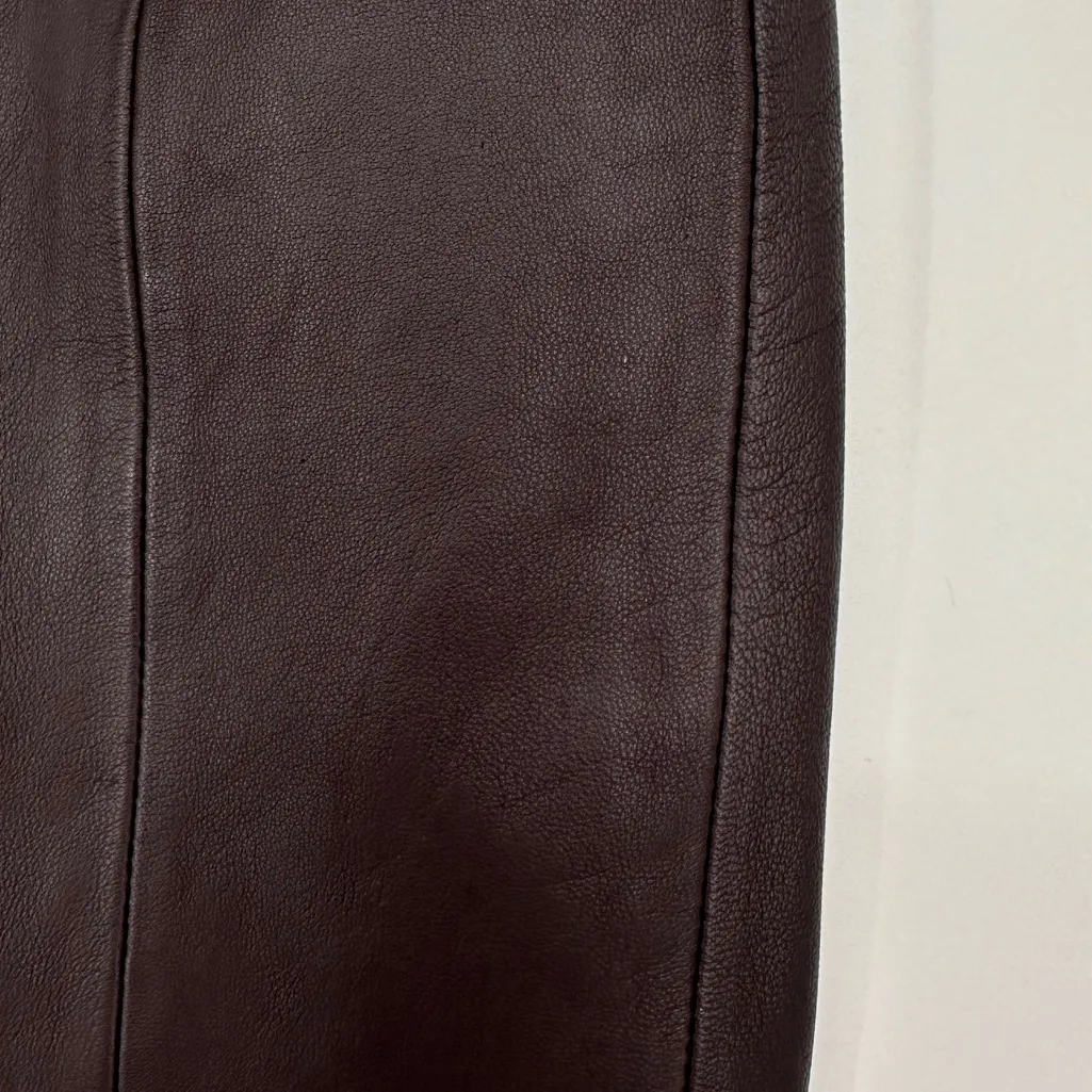 IRO Donkin Lamb Leather Mini Skirt In Dark Brown size EU 34 - Image 4