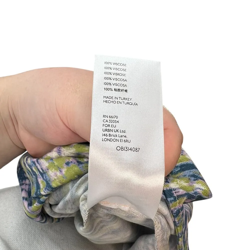 Anthropologie Pilcro Tisha Surplice Blouse Abstract Blue Green Purple Size Large - Image 15