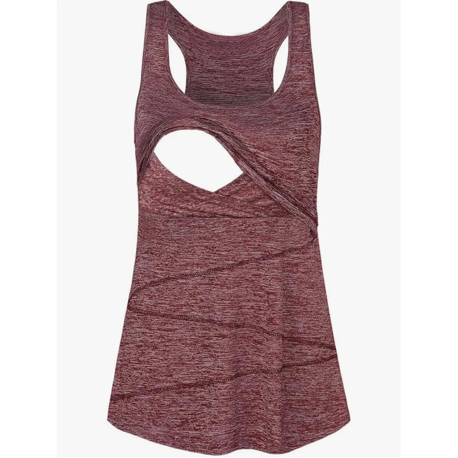 Joymom Maternity Nursing Tank Top Heathered Red Racerback Cutout Size S - Image 2