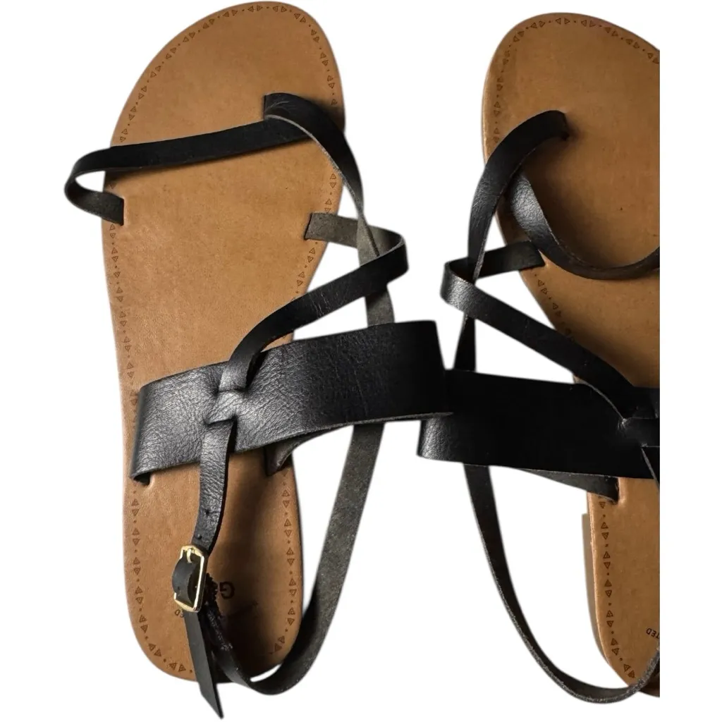 GAP Black Low Heel Ankle Buckle  Strappy Sandals Sz 7 - Image 4