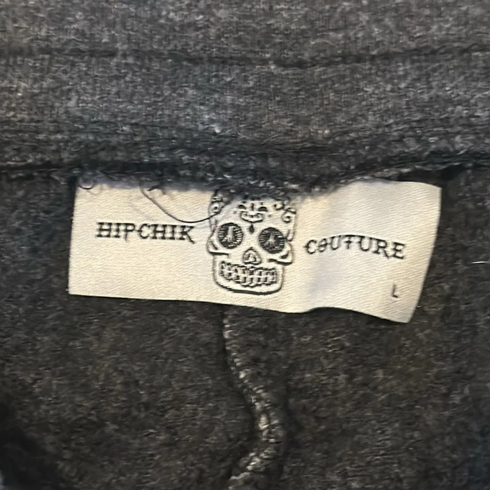 Hip Chik Couture Women’s Grey Sweatpants with Yellow Smiley Happy - Image 4