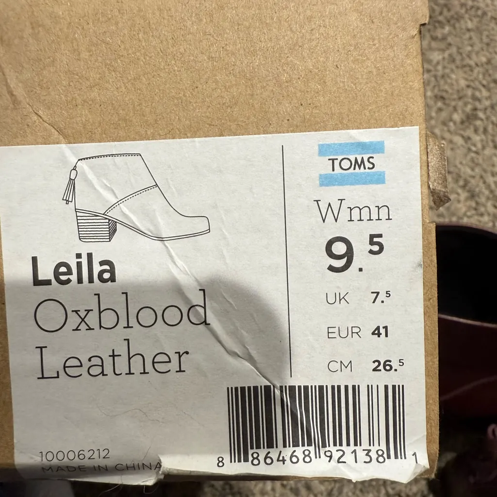 Toms Leila oxblood leather booties size 9.5 - Image 9