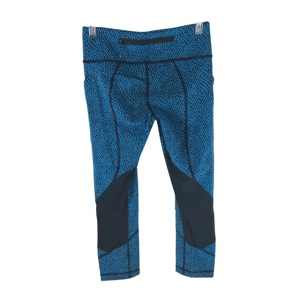 Lululemon Pace Rival Crop (22") Daisy Dust Illuminight Black Blue 4 - Image 2