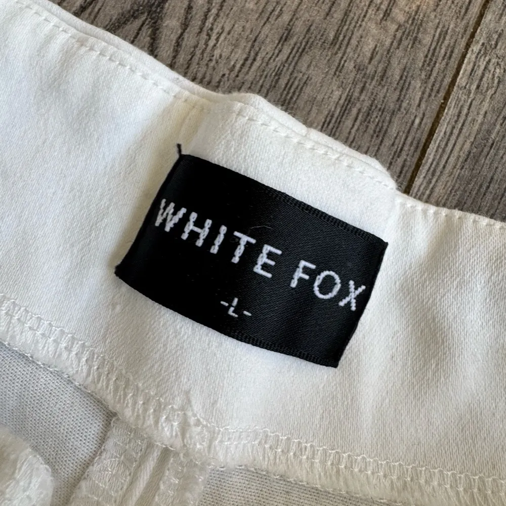 White Fox White High Rise Pleated Shorts - Image 2