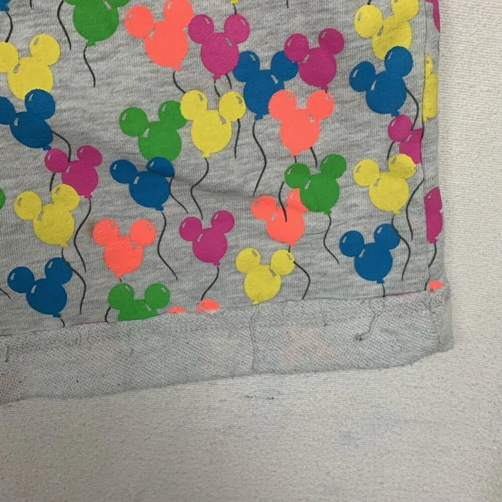 Disney Parks women's size 1x shorts sweats Mickey WDW balloon casual gray - Image 5