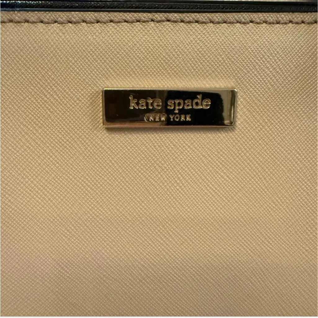 Kate Spade Elegant Cream and Black Handbag - Image 5