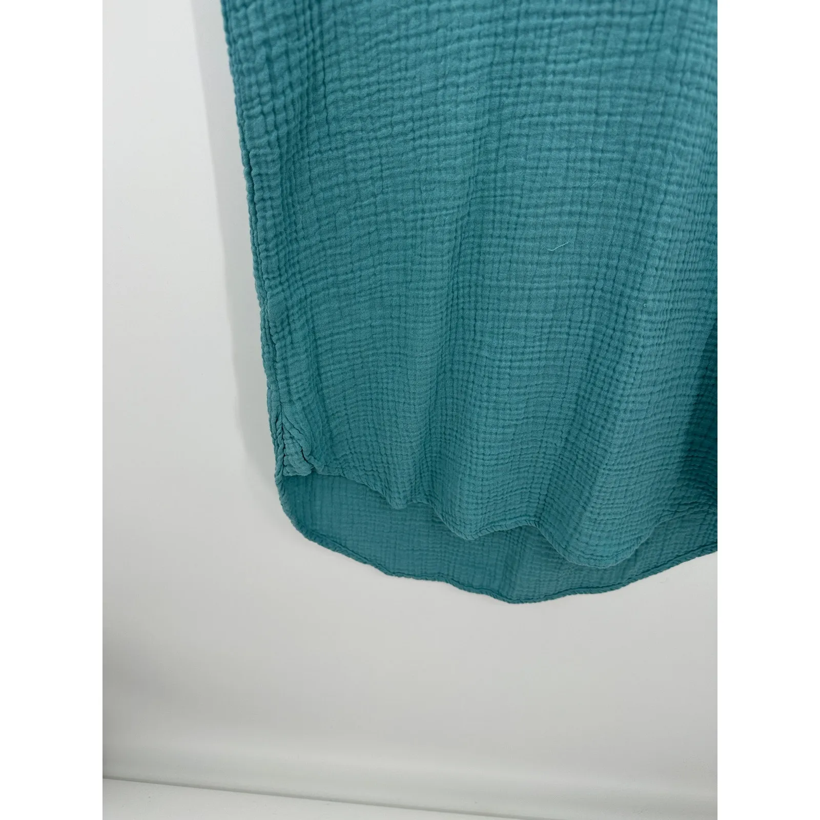 Bobi T-Shirt‎ Dress Women Medium Blue V Neck Gauze Mini Summer Boho Coastal - Image 5