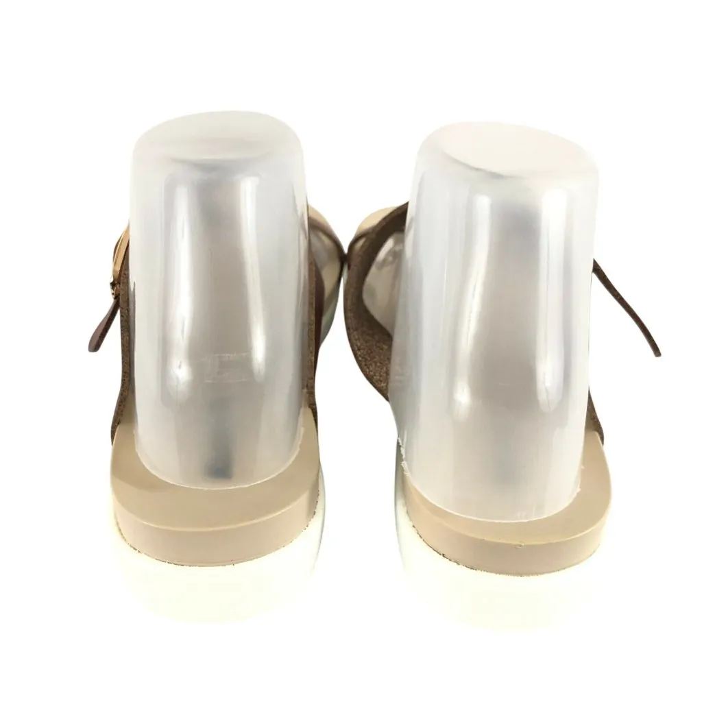 Kunsto Womens Sandals Strappy Braided Faux Leather Slides Thong Brown 42 US 10 - Image 3