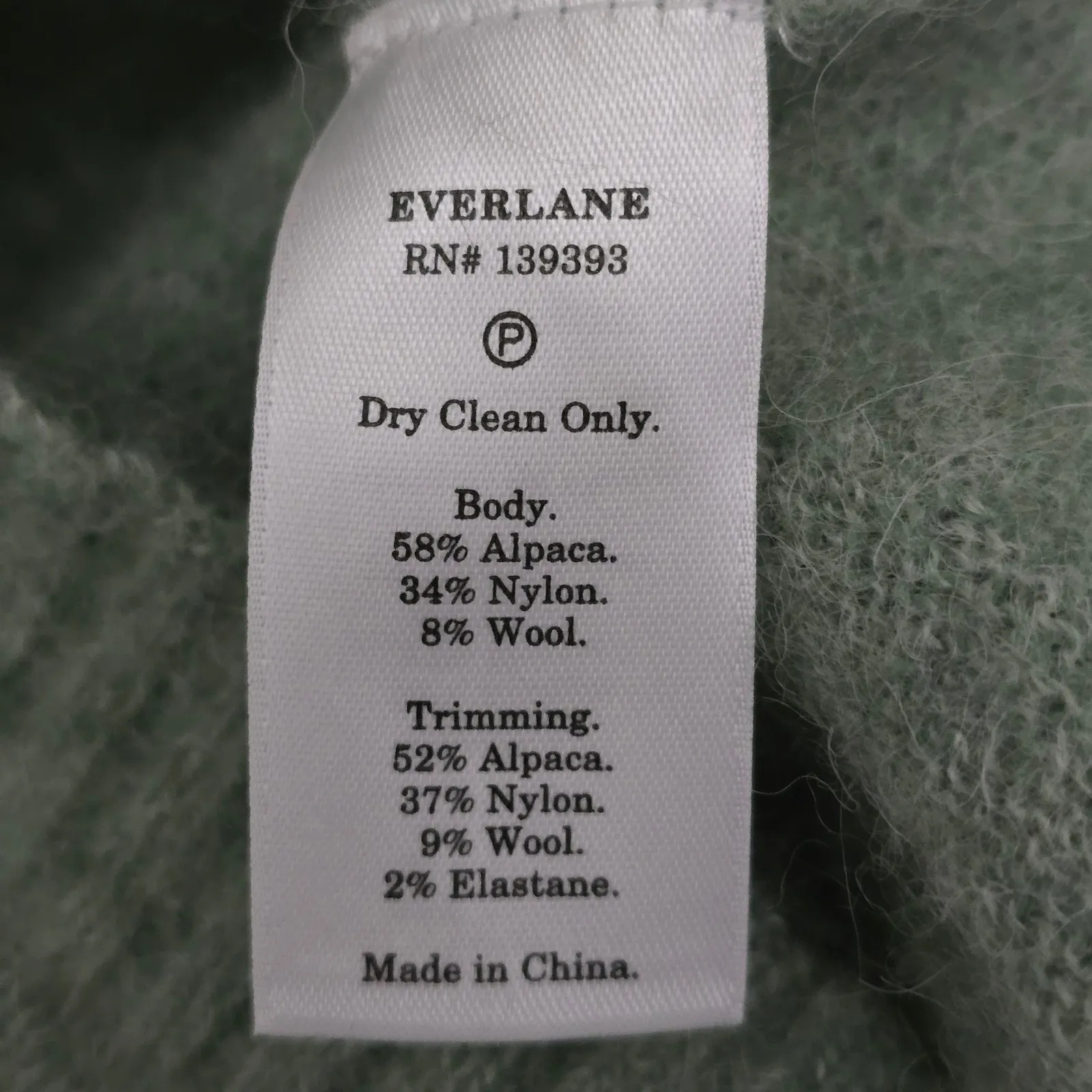 EVERLANE Short Sleeve Fuzzy Knit Sweater Tee Light Green Size XS Alpaca  Luxury - Image 7