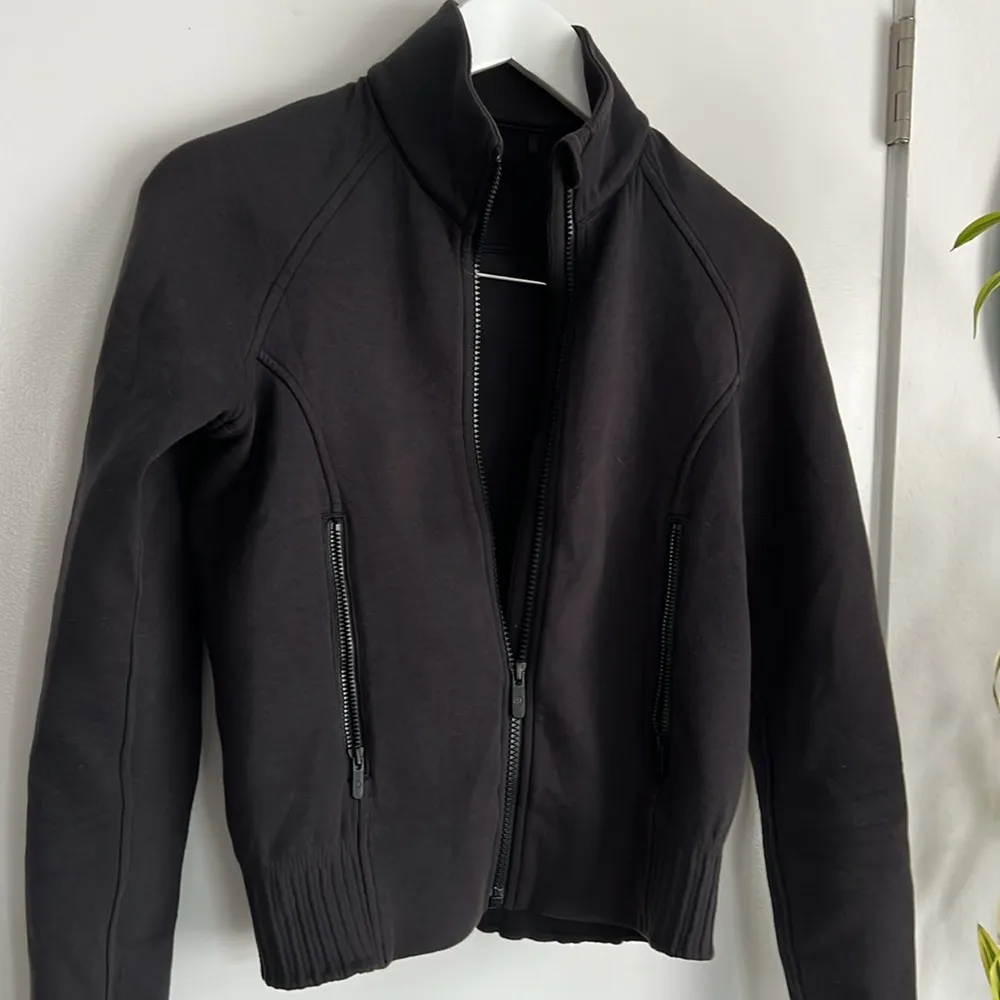 LULULEMON NTS Black Cotton Cropped Full Zip Stretch Bomber Jacket 2 - Image 4
