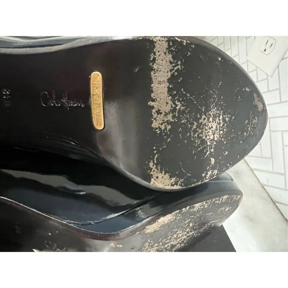 Cole Haan OT Air Pump Blue Patent Open Toe Pump SZ8.5 FLEET BLUE - Image 9