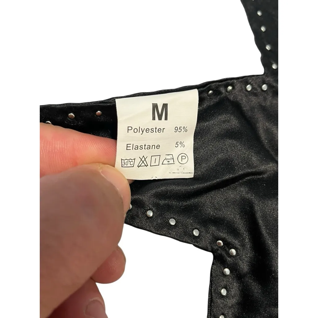 Jumisee Butterfly Top Womens Size M Black Beaded Rhinestone Cross Open Back NWT Size M - Image 7