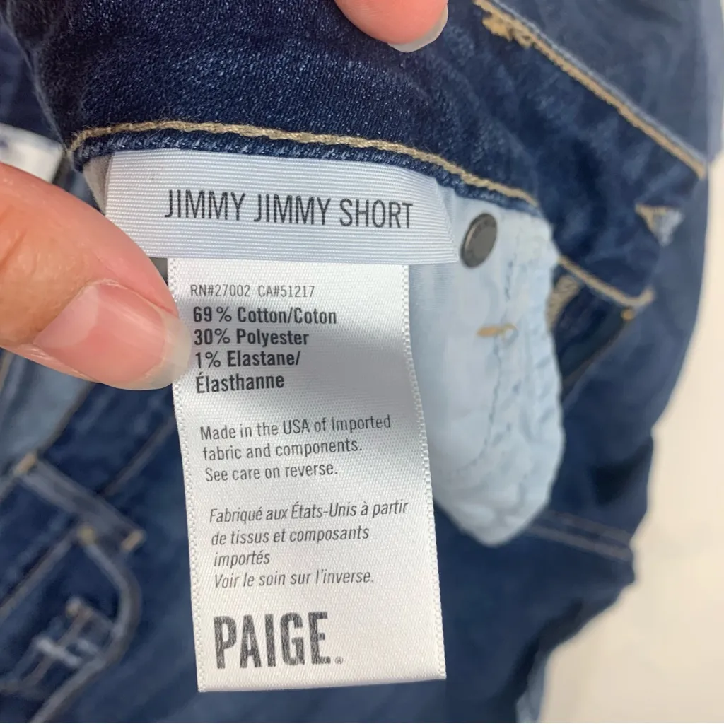 Paige size 30 denim shorts jimmy roll cuff blue jeans casual - Image 8