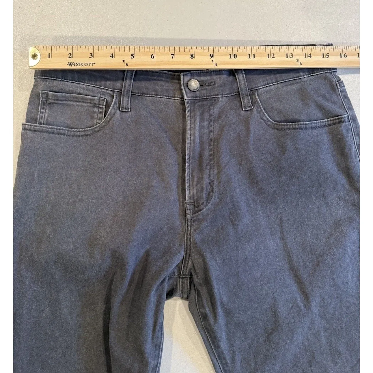 Uniqlo Pants Women Medium Dark Grey Zip Up & Elastic Waist Stretch Travel Casual - Image 6