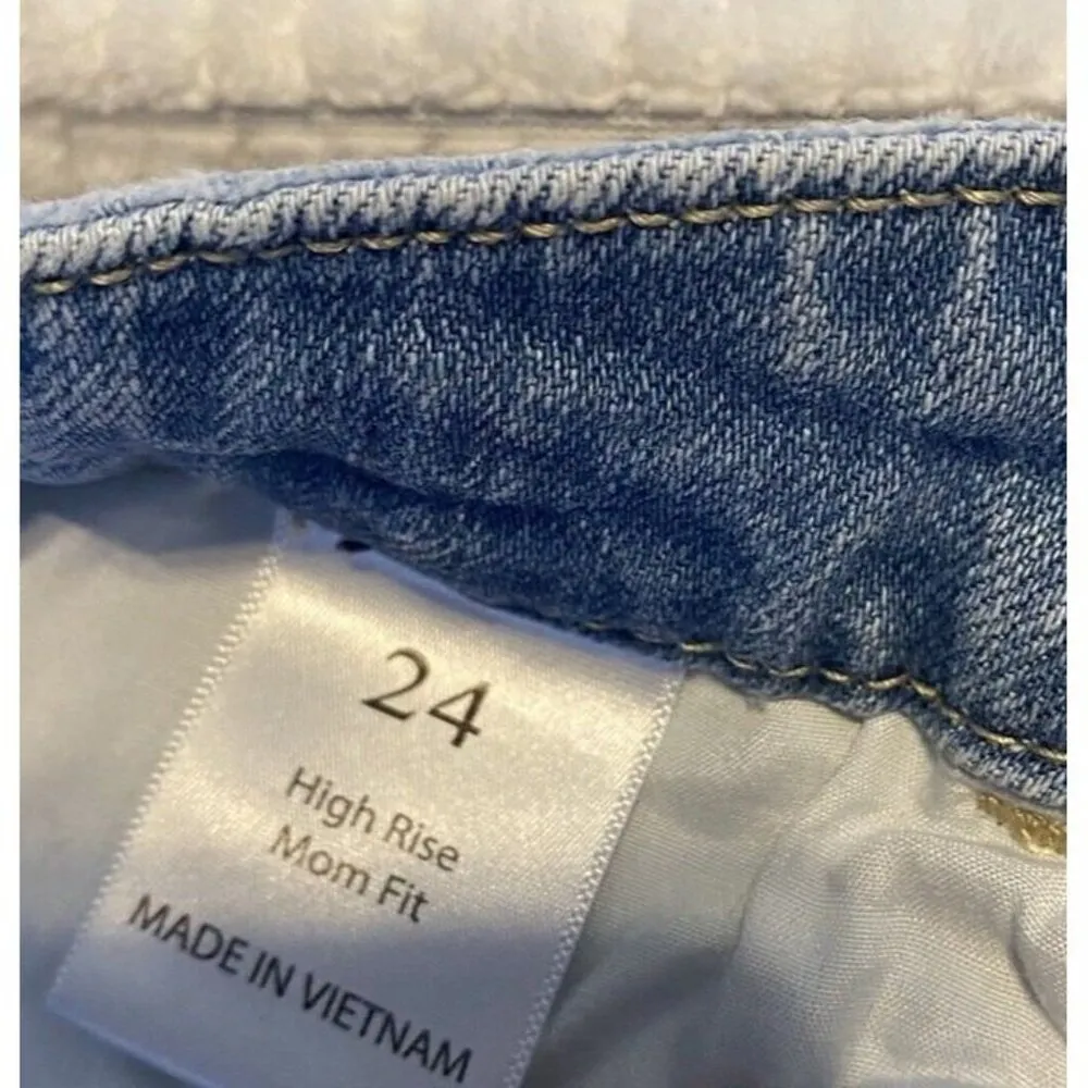 Willow And Root Distressed High Rise Mom Fit Jeans Everyday Jean Sz 24 - Image 3