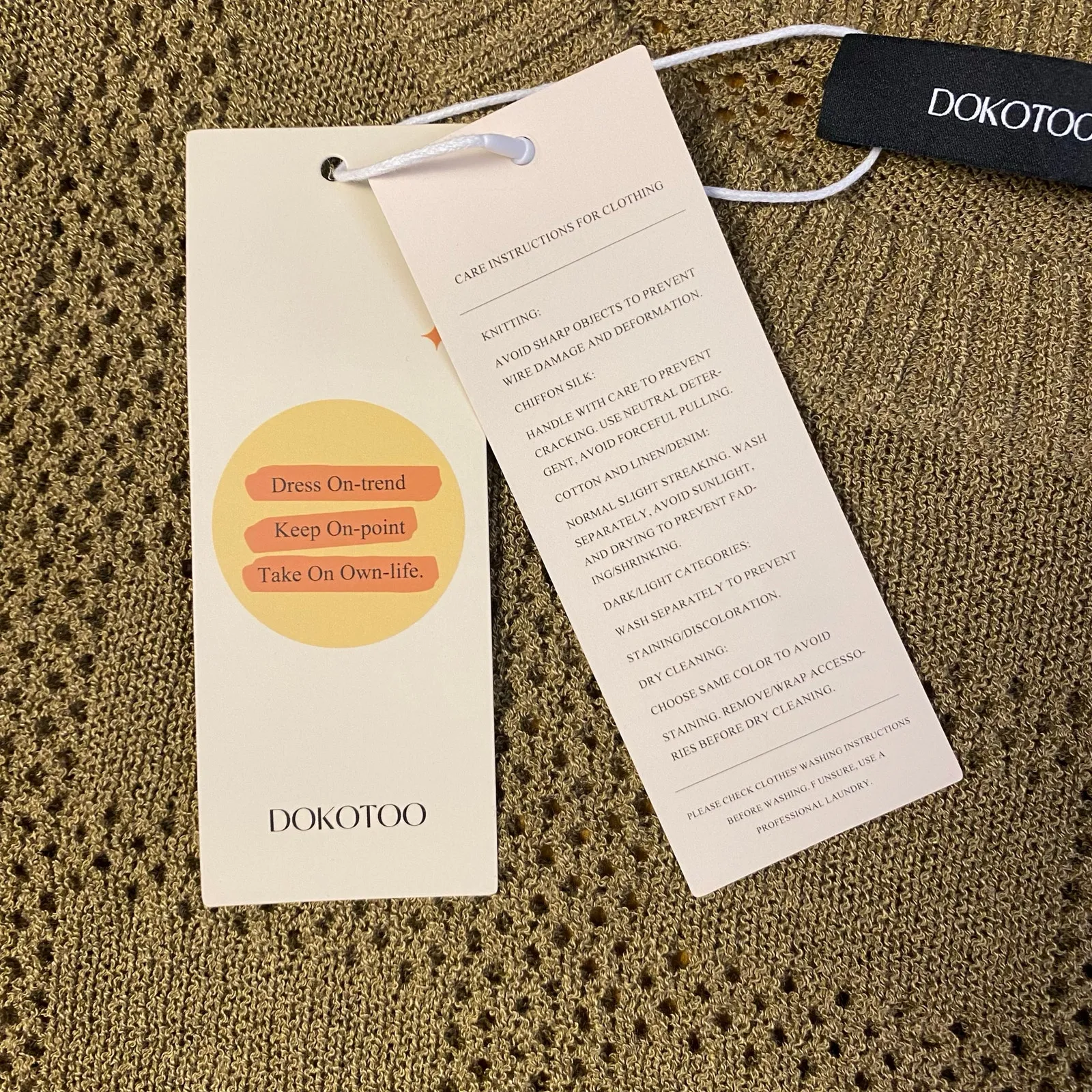 Dokotoo NWT 3/4 Sleeve Scoop Neck‎ Knit Blouse Womens Size L Brown Size L - Image 7